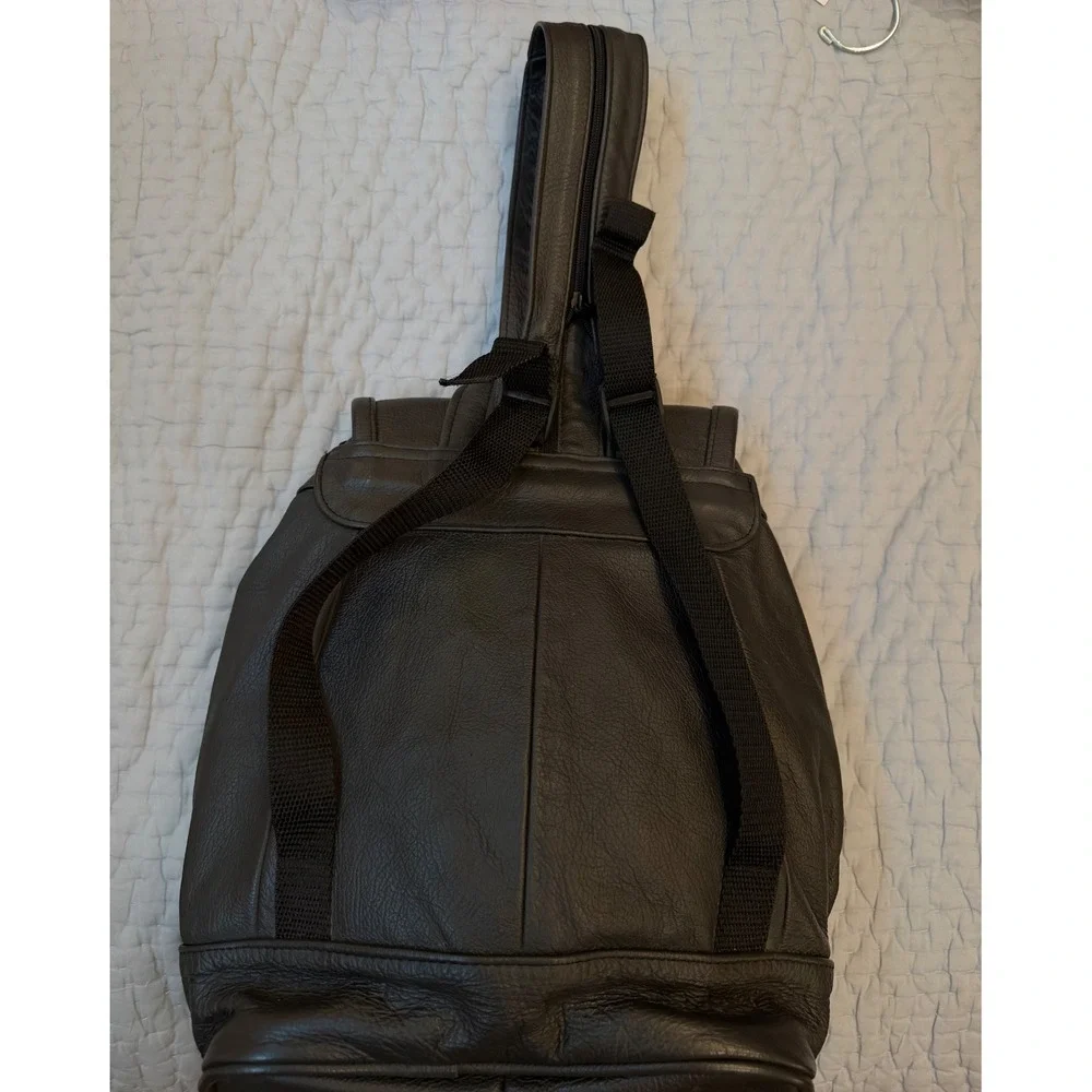 Black Genuine Leather  Backpack
